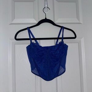 Primark Blue Corset Lace Top